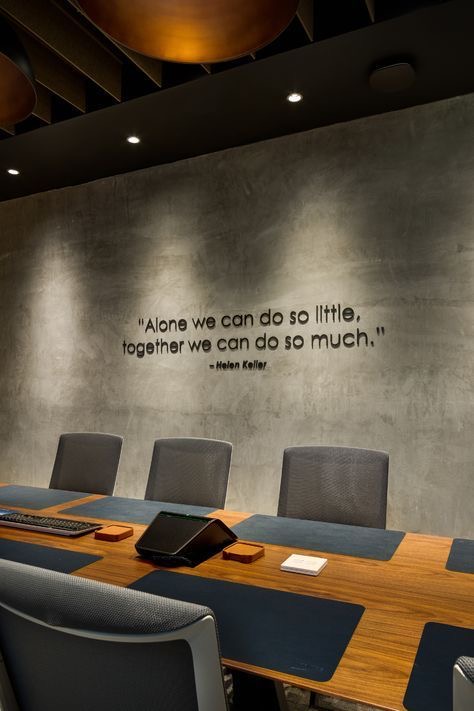 Boardroom wall: Alone we can do so little, together we can do so much - Helen Keller